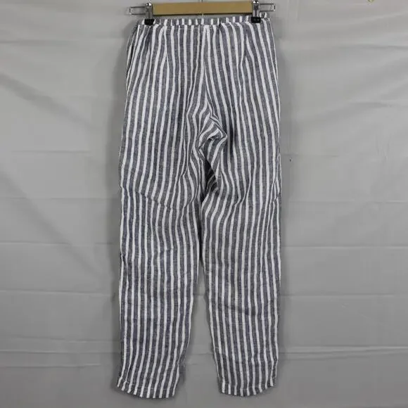 CP Shades Pants Womens XS Linen Striped White Blue Quiet Luxury Old Money Retro - Picture 4 of 11